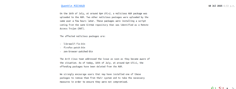 Featured image of post Malware Found in AUR
