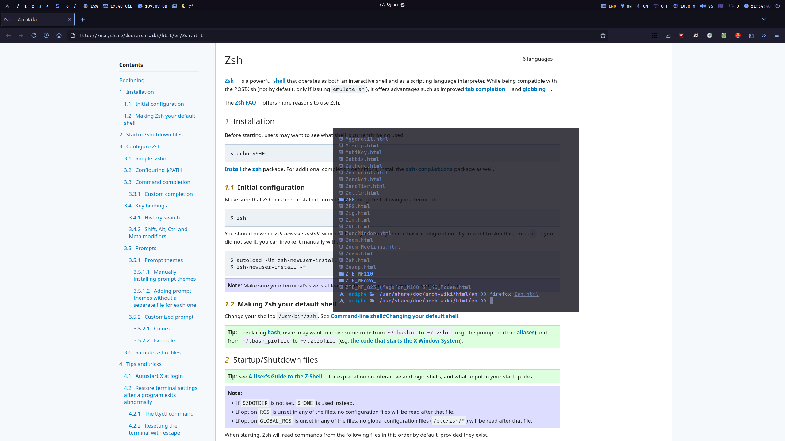 Zsh.html page